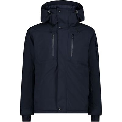 CMP - Giacca sci da uomo con cappuccio fisso, Black Blue, 54