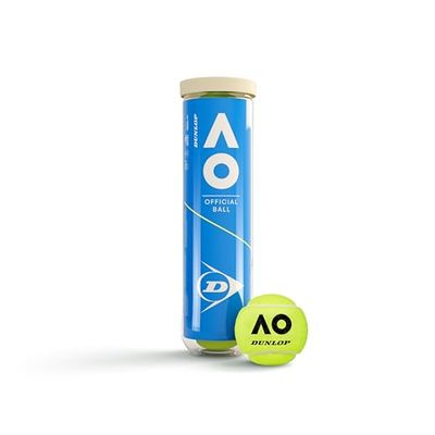 DUNLOP Tennisboll Australian Open – för sand, hård plats och gräsmatta (4 bollar)