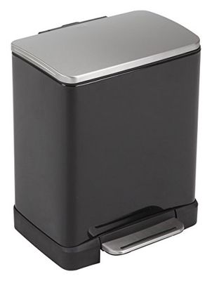 EKO E-Cube Poubelle à Pédale Métal Noir 32 x 36,6 x 44,5 cm 20 litres