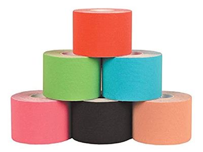 Gima - Taping Kinesologia standard, mélange de 6 couleurs, 5 m x 5 cm, assure un soutien de compression forte, 34752