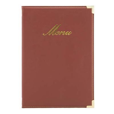 Securit Protège-menu Simili cuir de la Gamme Classique A5, 1 Double Insert Inclus (présente 4 Pages A5)