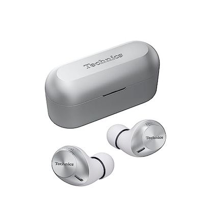 Technics EAH-AZ40M2ES Auricolari Wireless con Noise Cancelling, Bluetooth Multipoint 3 Dispositivi, Confortevoli Auricolari In-Ear, Cuffie con Microfono Integrato, Adattabili,Argento
