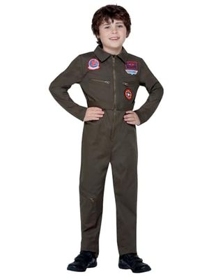 SMIFFYS Costume Top Gun bambini, Cachi, con tuta