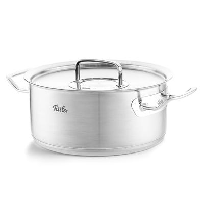 Fissler Original-Profi Collection Cacerola de 4,6 L y 24 cm de diámetro, acero inoxidable, con tapa de metal, inducción