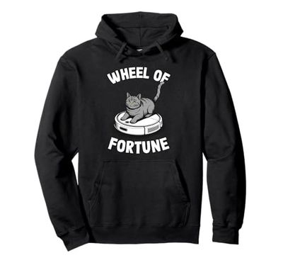 Wheel Of Fortune Cat On Robot Vacuum Cleaner Cat Pullover Hoodie