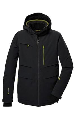 killtec Uomo Giacca da sci/giacca funzionale con cappuccio e paraneve con chiusura a cerniera KSW 43 MN SKI JCKT, schwarz, S, 41976-000