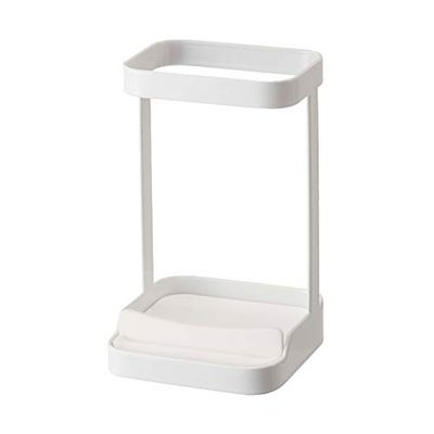 Yamazaki 5062 Tower Support de Fer à Cheveux, Blanc, Acier/Silicone, Minimaliste, 10.5 x 10.5 x 16.5 c m