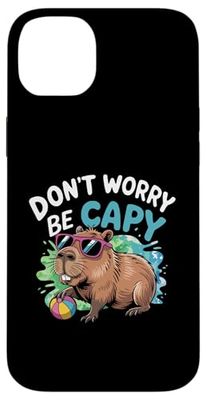Don't Worry Be Capy Funny Cool Capybara Sunglasses Custodia per iPhone 14 Plus