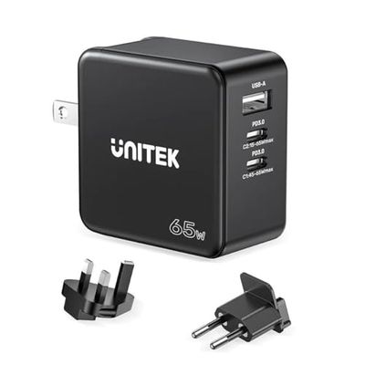 Unitek Cargador de Pared P1117B Negro 65 W (1 Unidad) - Marca EAN: 4894160049148