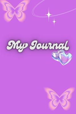 Purple Y2K Self Journal Notebook, Retro Purple Notebook Butterflies