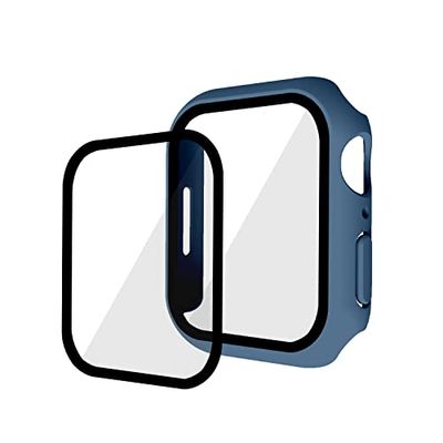 Compatibile con cassa dell'orologio iwatch7, custodia protettiva iwatch7, custodia in pellicola protettiva PC+ e pellicola uno, custodia protettiva da 45 mm - blu ghiaccio