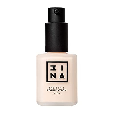 3INA MAKEUP - Vegan - Cruelty Free - The 3 in 1 Foundation 208 - Ivory - Primes and Conceals - Medium-High Coverage Foundation - SPF15 - Matte Finish - Long Lasting & Hydrating Formula