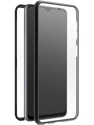 Black Rock - Fodral 360 graders glasfodral passar till Samsung Galaxy A33 5G I mobilskal, magnetlås, fodral (transparent med svart ram)
