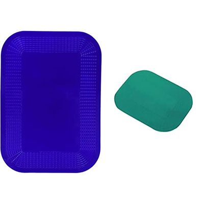 Dycem Non Slip Rectangular Pad, Grip Assistance, Stop Cutlery, Cups and Objects from Rolling or Sliding & Non Slip Rectangular Pad 25 x 18 cm, Green, Precut Adhering Pad, Grip Assistance