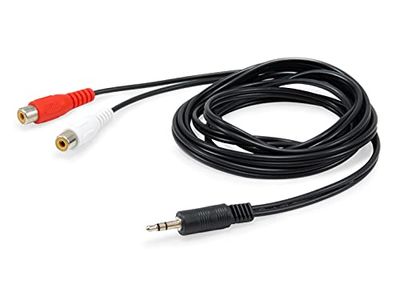 Equip 147093 audiokabel 250 m 2 x RCA 3,5 mm/3,5 mm stekker naar 2 RCA jack stereo audiokabel/zwart