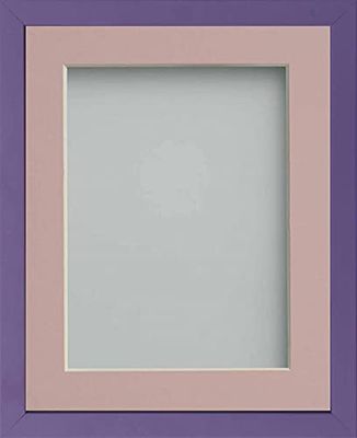 Frame Company Jellybean Range Purple Wooden 10x8 inch Picture Photo Frame with Pink Mount for Image 6x4 inch * Choice of Colours & Sizes* Fitted with Perspex
