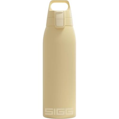 SIGG - Geïsoleerde drinkfles - Shield Therm One Opti Yellow - Geschikt voor koolzuurhoudende dranken - Lekvrij - Vaatwasmachinebestendig - BPA-vrij - 90% gerecycled roestvrij staal - Geel - 1L