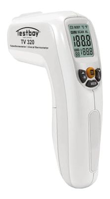 Testboy TV 320 infraröd febertermometer, kroppstermometer (kontaktlös termometer, säker mätning, med upplyst LC-display, ergonomisk design)