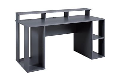Inter Link - Bureau - Bureau Gaming - avec Plateau Tower - boîte de Sortie de câbles Incluse - Côtés Ouverts pour Une Meilleure régulation de la Chaleur - Anthracite - Match Point