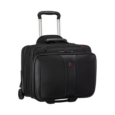 WENGER Patriot Ensemble de 2 Bagages pour Ordinateur Portable 17 Pouces, Sacoche Amovible pour Ordinateur Portable 15,6 Pouces, 25 l, Femmes Hommes, Bureau Affaires Voyages, Noir, 600662