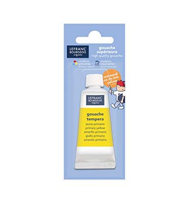 Lefranc & Bourgeois Kinder 807491 Gouache tubes, hoogwaardige pigmenten voor een sterke dekking, intensieve helderheid, hoog rendement, 20ml tube - Primary Yellow