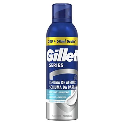 Gillette Series Espuma De Afeitar Refrescante Con Eucalipto Protección Total Ante La Irritación Para Maquinilla De Afeitar Para Hombre, 250ml