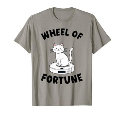 Wheel of Fortune Cat On Robot Vacuum Cleaner Cat T-Shirt