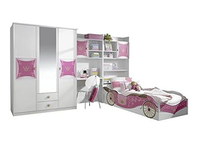 Rauch Kate 238 x 326 x 199 cm Chambre d'adolescent Bois Blanc/rose