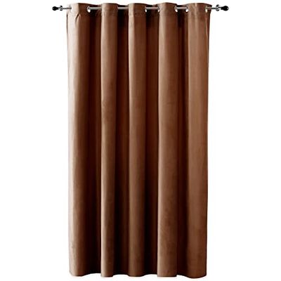 Duffi Baby | Cortina Oscurante Anillas Tamaño 140 x 260 cm - Cortina Color Marrón - Cortina Super Elegante Tacto Extrasuave