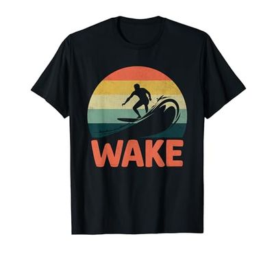 Retro Wake Lake Surf Wakeboarder Wakeboard Wakeboard Wakeboard Maglietta