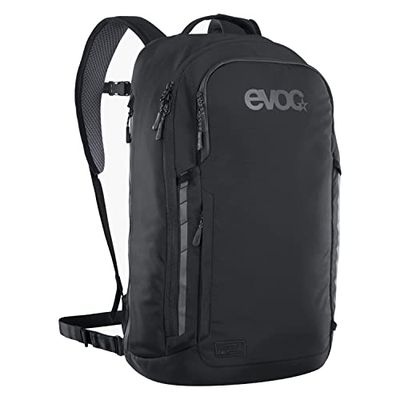 EVOC COMMUTE 22 rugzak (fietsrugzak, incl. ventilatiesysteem, laptopvak, reflecterende opdruk, gewicht: 860 g, afmetingen: 17 x 28 x 52 cm, inhoud: 22 l), zwart