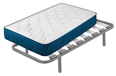Cama express Colchón Viscoelástico Royal Memory + Somier Hermes con 5 Patas 25 cm, Medida : 105 x 200 cm