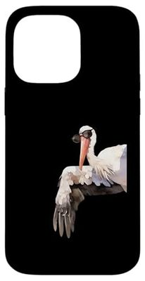 Oiseau cigogne avec lunettes de soleil regardant sur le côté animaux drôles Coque pour iPhone 14 Pro Max