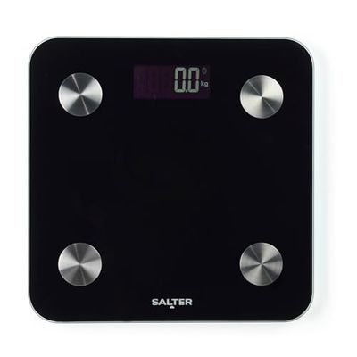 Salter Smart Scale – Personal Body Weight Scale, 180kg Capacity, 17 Body Metrics, Salter Health App, Body Fat/Water, Muscle/Bone Mass, BMI and BMR, 8 User Memory, Backlit Display, Black, SA00655FEU6