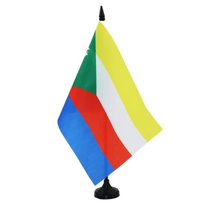 AZ FLAG Drapeau de Table Comores 21x14cm - Petit Drapeaux DE Bureau comorien 14 x 21 cm