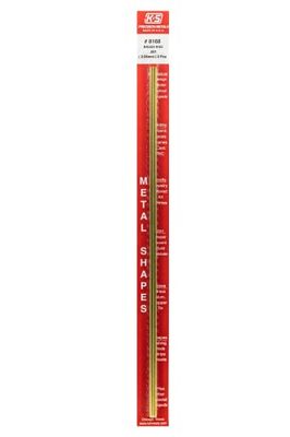 K & S Precision métaux 8168 Laiton massif Rod, 0,2 cm OD X 30,5 cm Longueur, 3 pcs par Voiture, fabriqué aux États-Unis
