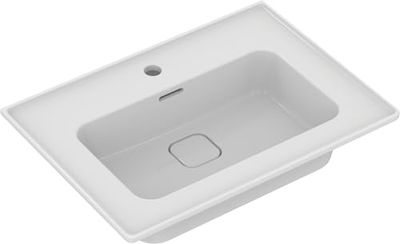Ideal Standard - Strada II, Lavabo Top da 64cm per installazione su mobile o a muro, Con foro rubinetteria centrale, Con foro troppopieno, Bianco