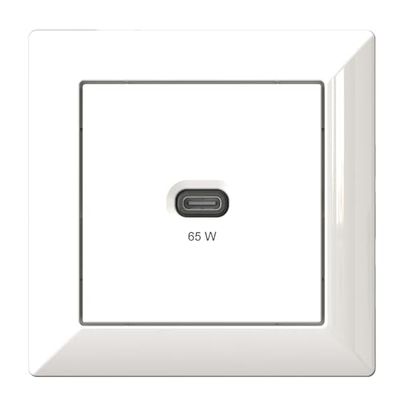 Stazione di ricarica USB da incasso, caricatore USB-C 65 watt, bianco
