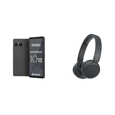Sony Xperia 10 VII – 6.1" 19.5:9 OLED display with 120 Hz, 5,000 mAh battery, 16 mm ultra-wide-angle lens, 3.5 mm audio jack, Android 15, IP65/68, Charcoal Black, + WHCH520