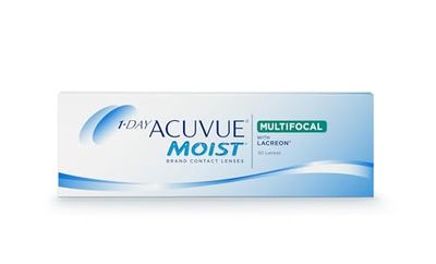 Acuvue 1-DAY ACUVUE MOIST MULTIFOCAL; Lenti a contatto giornaliere; Visione chiara e nitida sia da lontano che da vicino; Protezione UV;-3.25 diottrie; BC 8.4; DIA 14.30; ADD Medium; 30 lenti