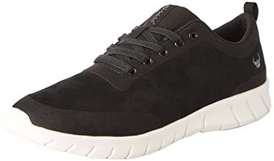 Suecos Unisex's Soul Velvety Sneaker, Black/White, 9 UK