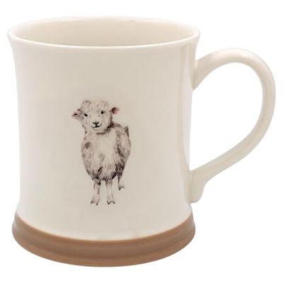 The Leonardo Collection Sheep Mug Embossed Country Life, Tea and Coffee Mugs for Hot Drinks | Fine China Printed Mugs for Kitchen & Home | Reusable Ceramic Cups for Every Occasion