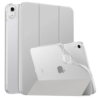 MoKo Case for New iPad (A16) 11th Generation 2025/ 10th Generation 2022, iPad 11 inch/ 10.9 inch Case with Soft TPU Translucent Frosted Back Cover, Auto Wake/Sleep, Support Touch ID, Silver Gray