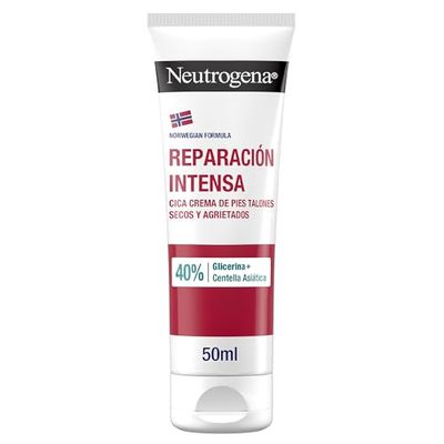 Neutrogena Fórmula Noruega reparação intensa CICA creme de pés saltos rachados (50 ml), creme hidratante e reparador com 40% glicerina e centelha asiática