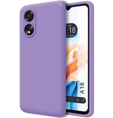 Tumundosmartphone Custodia in silicone liquido ultra morbido per OPPO A18 colore viola