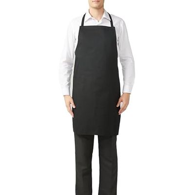 MISEMIYA Apron Front Without Pocket 70 cm x 90 cm, Black/White, 70cm x 90cm