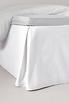 Jotex Zack Satin Volant sängskydd, 100% högkvalitativ ekologisk bomull, sängkjol, höjd 60 cm, vit 140 x 200 cm