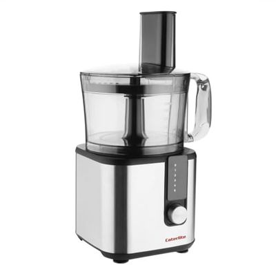 Caterlite 750W Food Processor with Juicer, Stainless Steel, 2 Litre Bowl, 1.8 Litre Blender - Includes Slicing & Chopping Blades, Kneading Blade, Citrus Juicer, & 2x Graters - CJ107