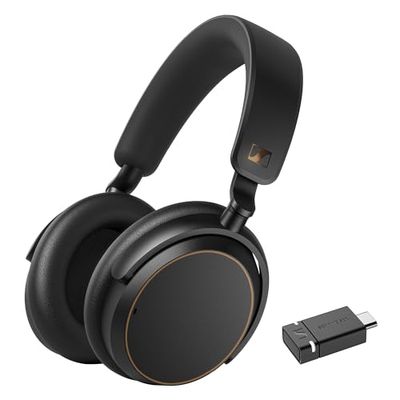 Sennheiser ACCENTUM Special Edition - ACCENTUM Cuffie e BTD 600 Bluetooth Dongle - Durata della batteria di 50 ore, ibrida ANC e dongle con adattatore USB-A/USB-C - Nero/Rame