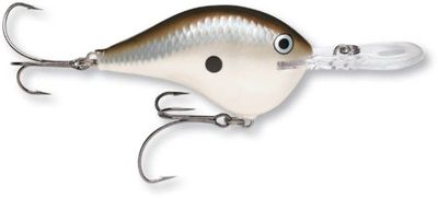 Esca con Ami Due N. 3, 6m di Profondità di Nuoto, 7cm Dimensioni, Shiner Grigio Perla
